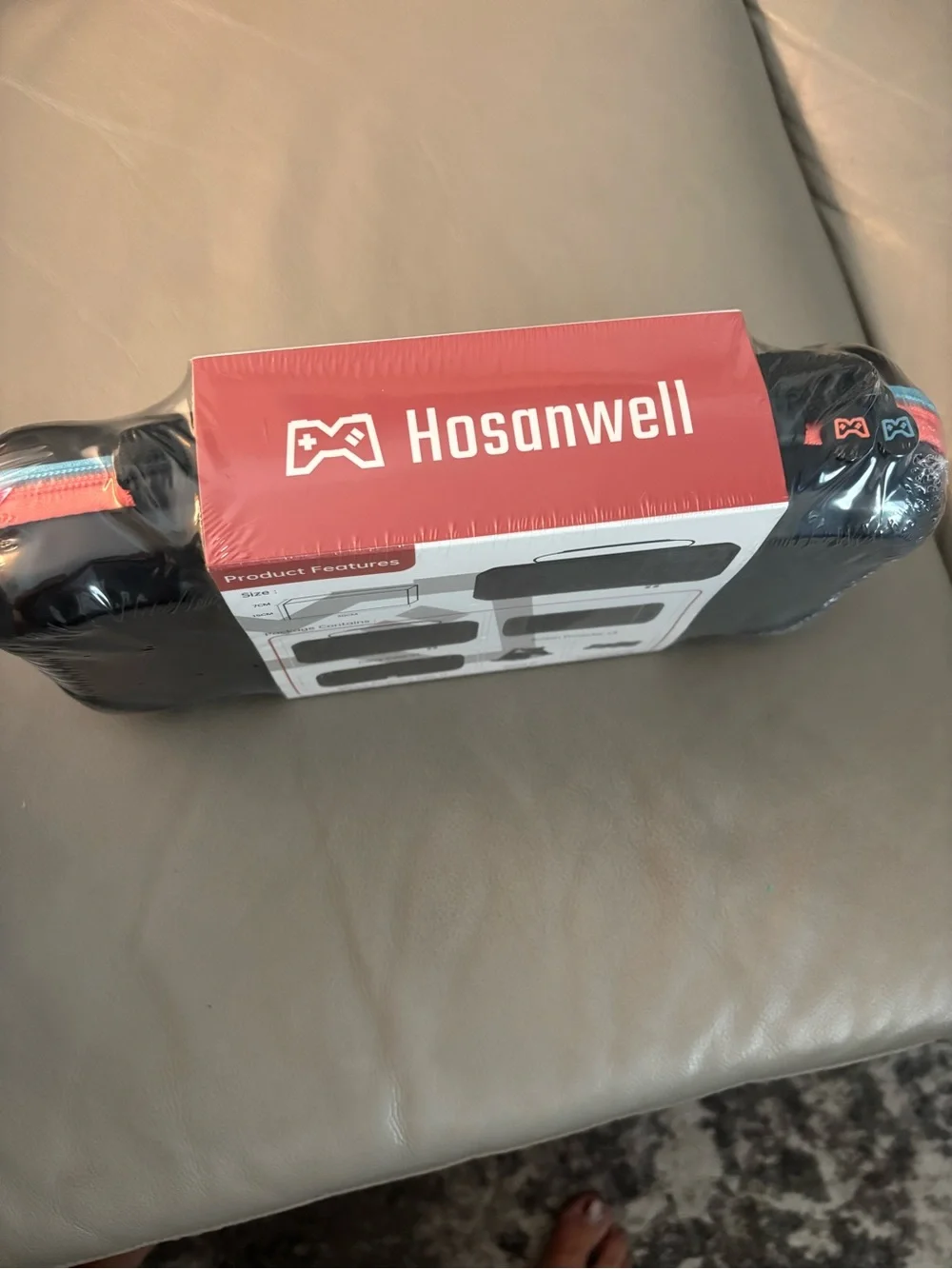 Portable Gaming Console Carry Case with Red Accents